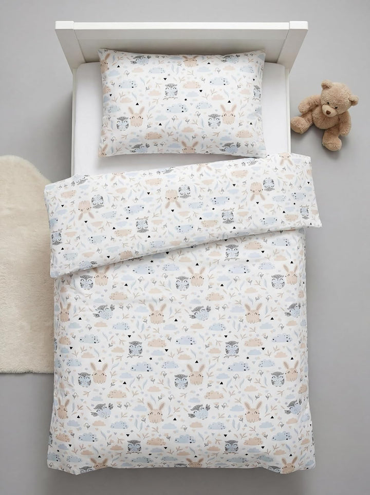 TupTam Kinder Gemusterte Bettdecken Set Ganzjahresdecke Bettdecke Kopfkissen Flachkissen 2tlg., Farb