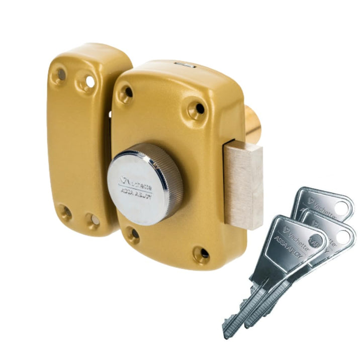 Vachette - Verrou de sureté bouton et cylindre série Cyclop - 40 mm bronze Vachette 1 x Schloss 40mm
