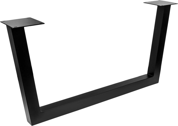 HOLZWERK24 Tischgestell für lange Tischplatten TUG 3005 Stahl schwarz Trapez - Tischkufen Tischfüsse
