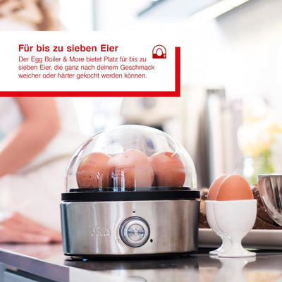 Solis Eierkocher Egg Boiler & More 827 - Für 7 Eier - Kochen und Dämpfen - Mit Härtegradeinstellung