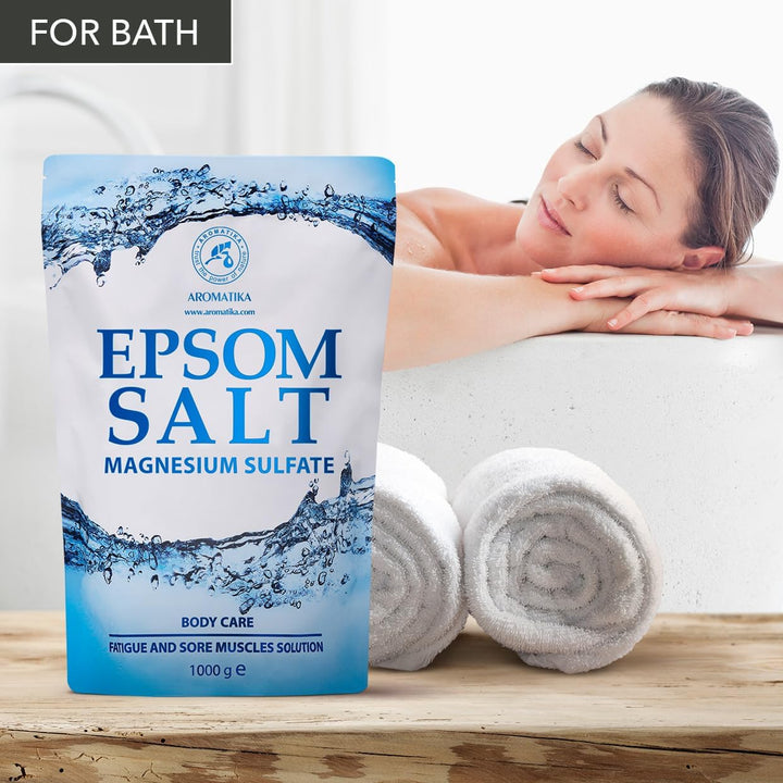 Epsom Salz Badesalz 1000g - 100% Natürliches Salz - Konzentrierte Magnesium quelle - Lindert Muskelk