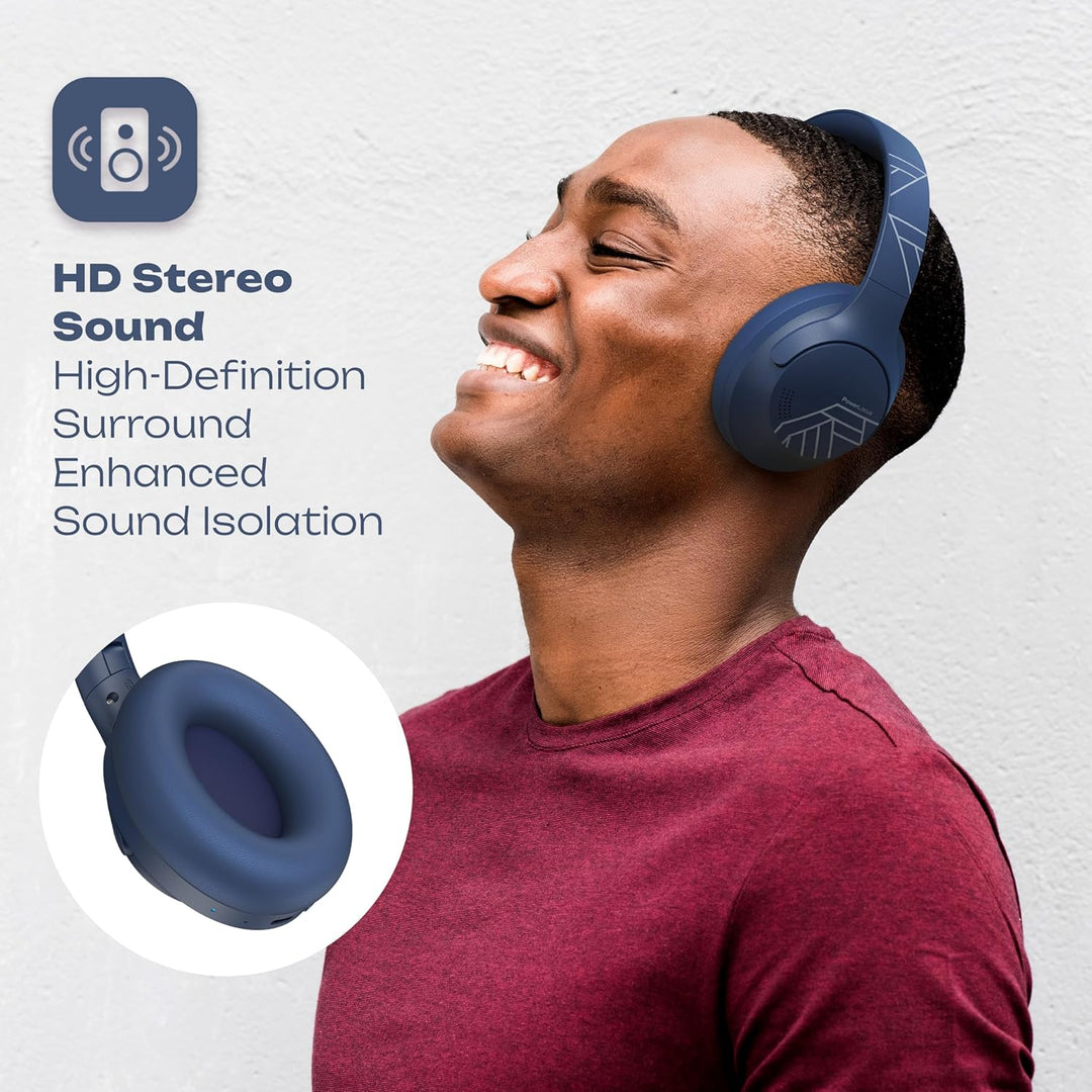 PowerLocus Bluetooth Kopfhörer Over Ear, 50 Std Spielzeit, 4 EQ-Modi, Kopfhörer Kabellos Faltbarer m