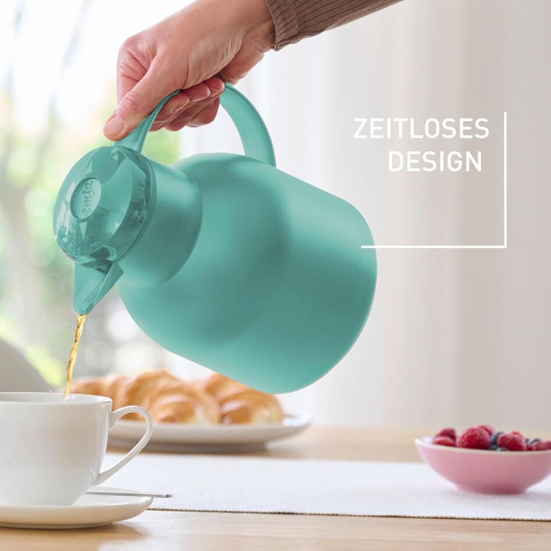 Emsa Samba Isolierkanne 505719 | 1 Liter | Quick Press Verschluss | 100% dicht | 12h heiss, 24h kalt