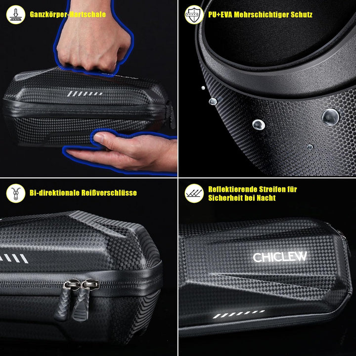 CHICLEW E Scooter Tasche für Roller, E Roller Tasche Schnellverschluss mit 2L Grosse Kapazität, Lenk