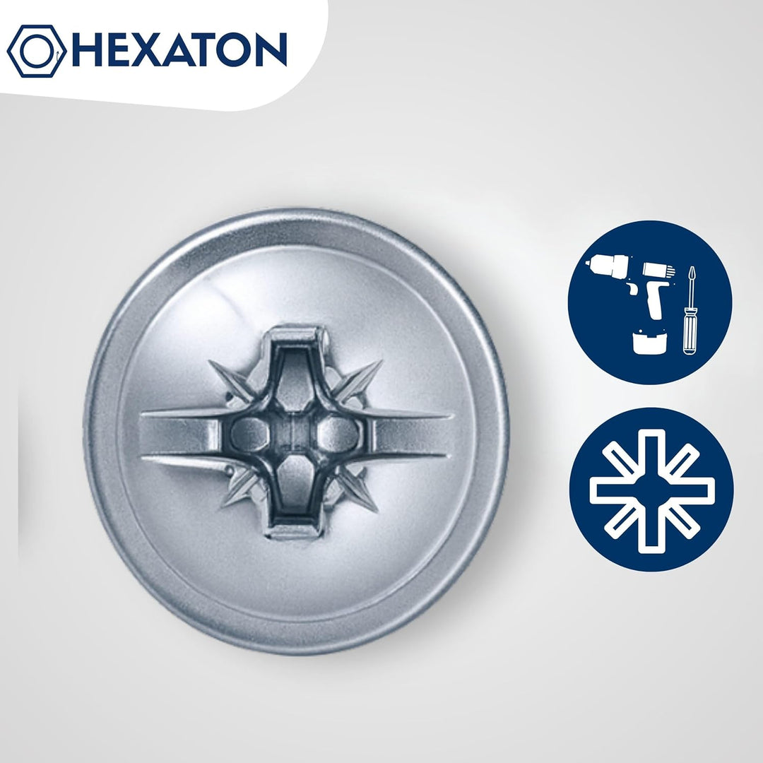 HEXATON Kreuzschlitzschrauben mit Linsenkopf mit Flansch Pozidriv – M4 x 43 mm – 100 Stück – DIN 967