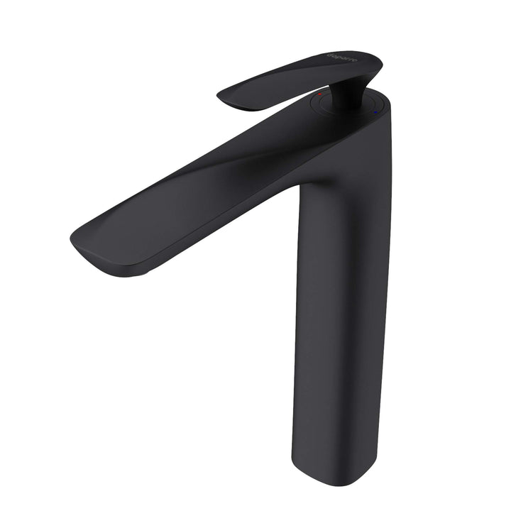doporro Design Armatur Wasserhahn Bad Schwarz matt | Waschtischarmatur für Waschbecken | Waschbecken
