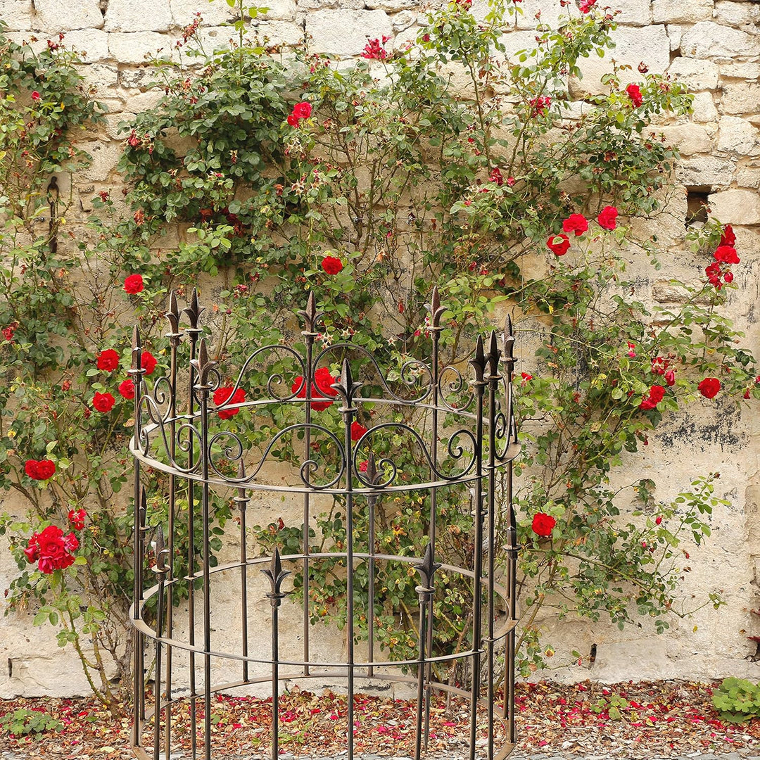 ecosoul Staudenhalter Strauchhalter halbrund Rankhilfe Metall Eisen Rostfarben Deko 80cm hoch 59 cm