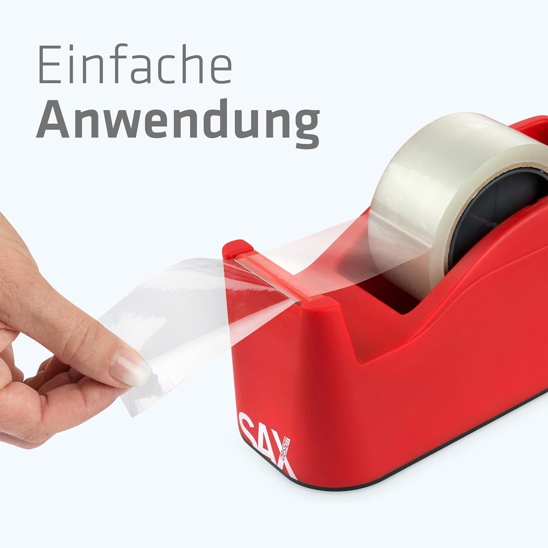 SAX Tape it Easy XXL Einhand Klebeband Abroller extra Schwer | für 1x 50mm Band oder 2x 25mm Band, P