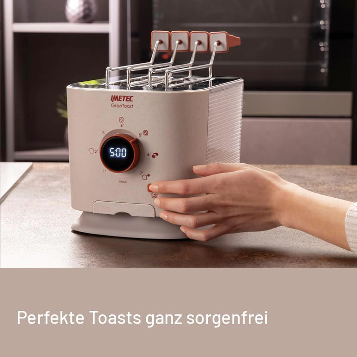 Imetec Grantoast - 2-Scheiben-XL-Toaster mit Schiebeklemmen für gefüllten Toast - 7 Bräunungsstufen,