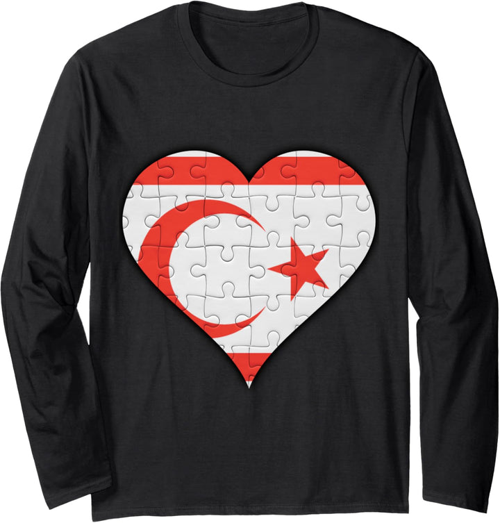 Nordzypern Türkisch-Zyprische Flagge Herz Langarmshirt
