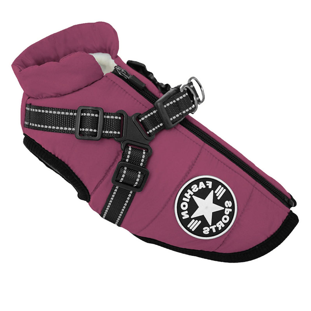 Hundejacke mit Geschirr für kleine Hunde, Outdoor-Hunde-Sportweste, warmer Haustier-Winterjacke für