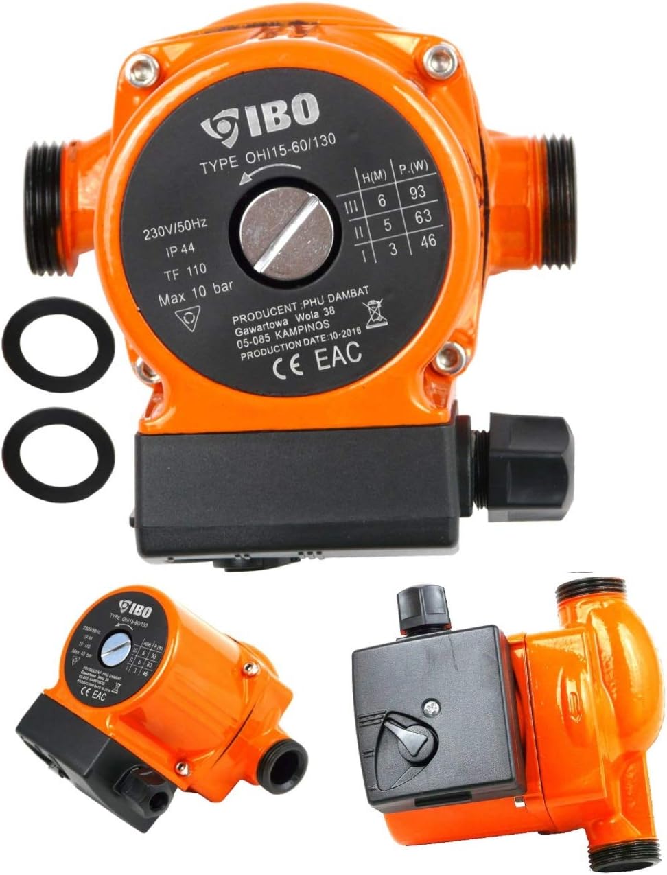 IBO Umwälzpumpe, sort. Heizungspumpe Pumpe Heizung Nassläufer Hocheffizienzpumpe Nassläuferpumpe Kla