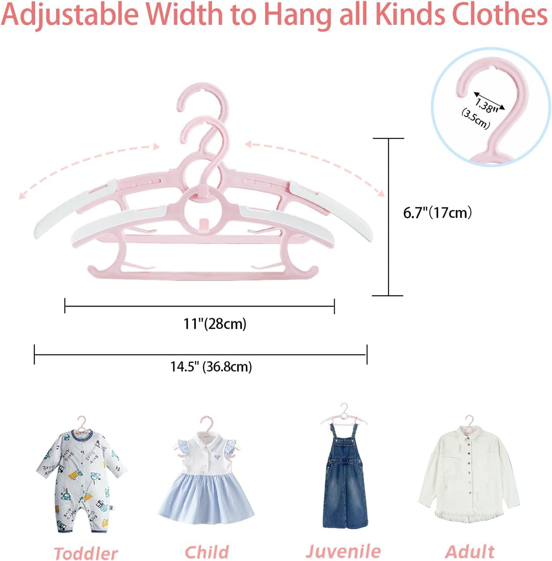 ManGotree Baby Kleiderbügel für Kinderzimmer Kleiderschrank, 28cm-36.8cm Einstellbare Anti-Rutsch-Ki