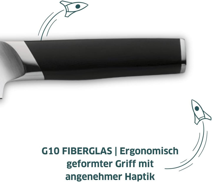 Paul Wirths CERASTEEL Brotmesser | Bruchfeste &amp; extrem scharfe Klinge aus Keramik &amp; Edelstahl | Klin
