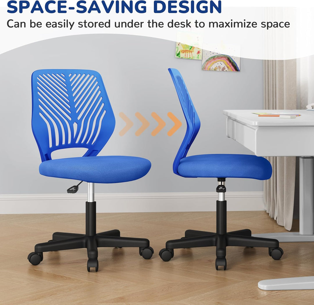 Yaheetech Bürostuhl Ergonomisch Schreibtischstuhl ohne Armlehnen Drehstuhl mit Rücklehne Arbeitsstuh