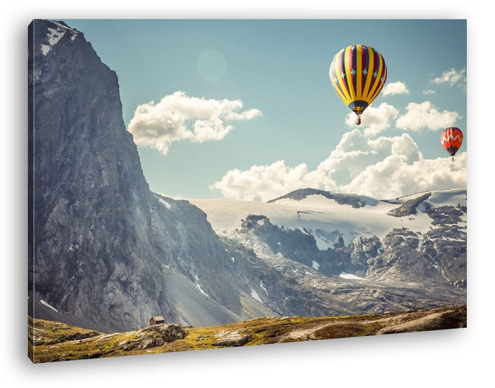 deyoli Heissluftballons im malerischen Gebirge Format: 80x60 als Leinwandbild, Motiv fertig gerahmt