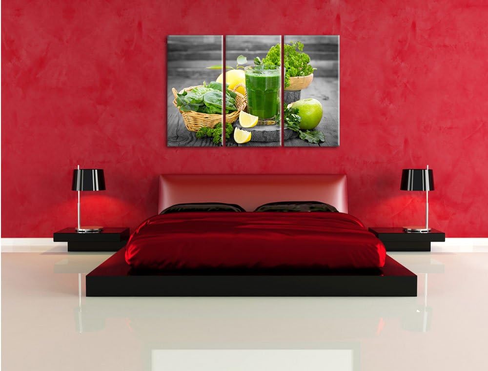 Pixxprint Gesunder Smoothie als Leinwandbild/Grösse: 3 Teilig (120x80) cm/Wandbild/Kunstdruck/fertig