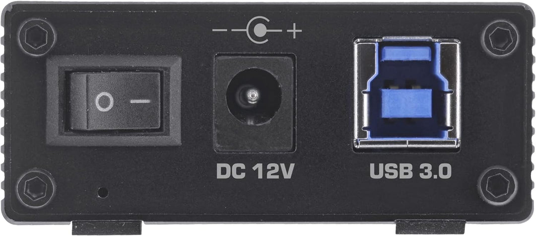 InLine® USB 3.2 Gen.1 Hub, 7 Port, Aluminiumgehäuse, schwarz, mit 2,5A Netzteil