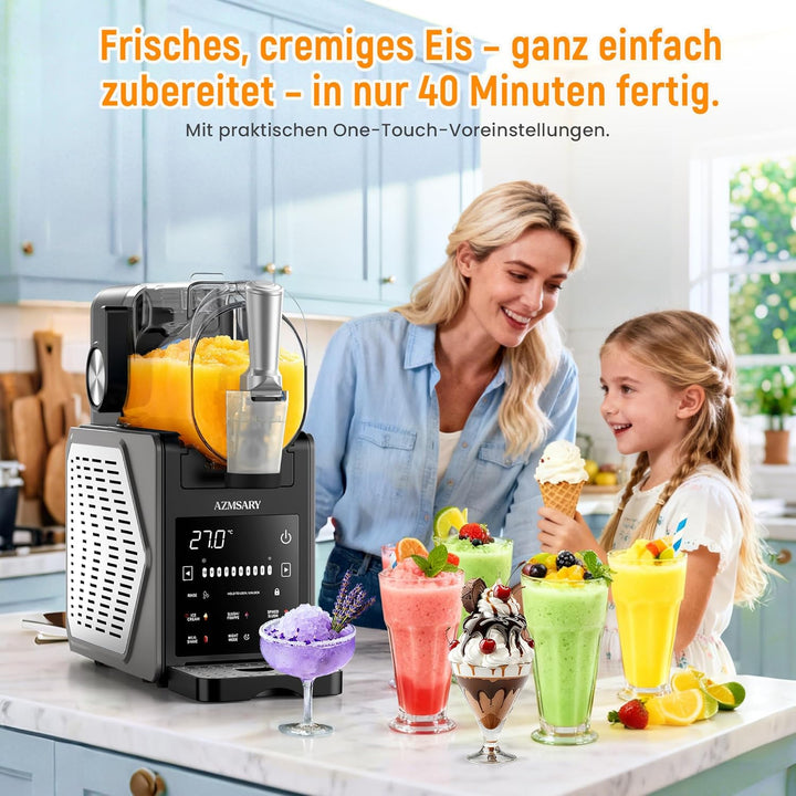 Slush Maschine – 2,5 L Eismaschine & Slushie Maschine für Zuhause, mit LED-Display, 6 voreingestellt