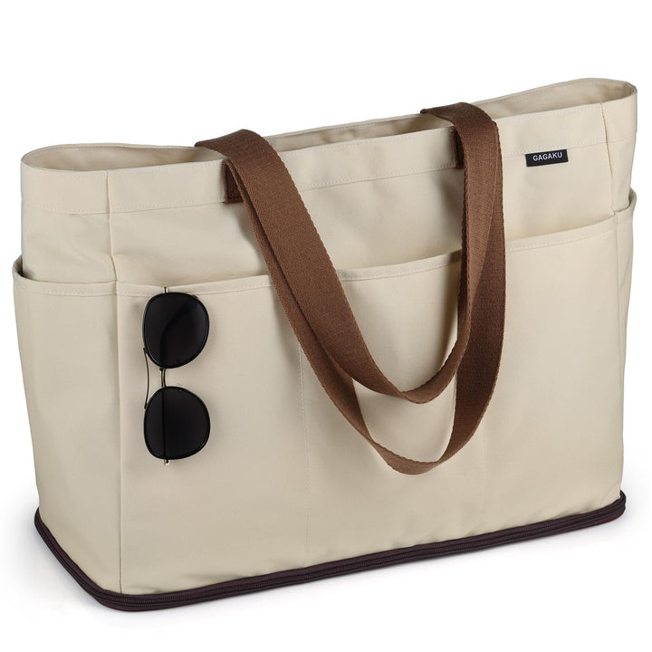 GAGAKU Strandtasche XXL mit Kühlfach, Wasserfest Beach Bag mit Reissverschluss – Faltbar Gross Badet