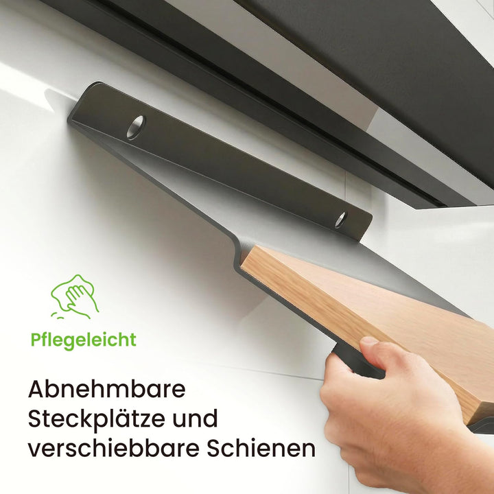 Mai & Mai Topfdeckelhalter mit Utensilientöpfe inkl. 5 Haken, Multifunktional Küchenregal abnehmbar