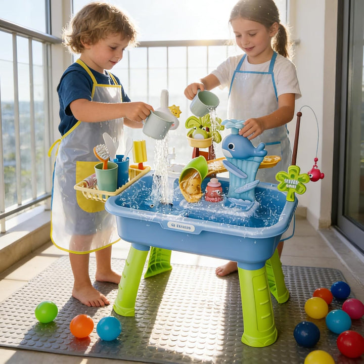 Kinder Wasserspieltisch Für Draussen - Grosser Wassertisch Mit Fliessendem Wasser Und Pumpe | Sandsp
