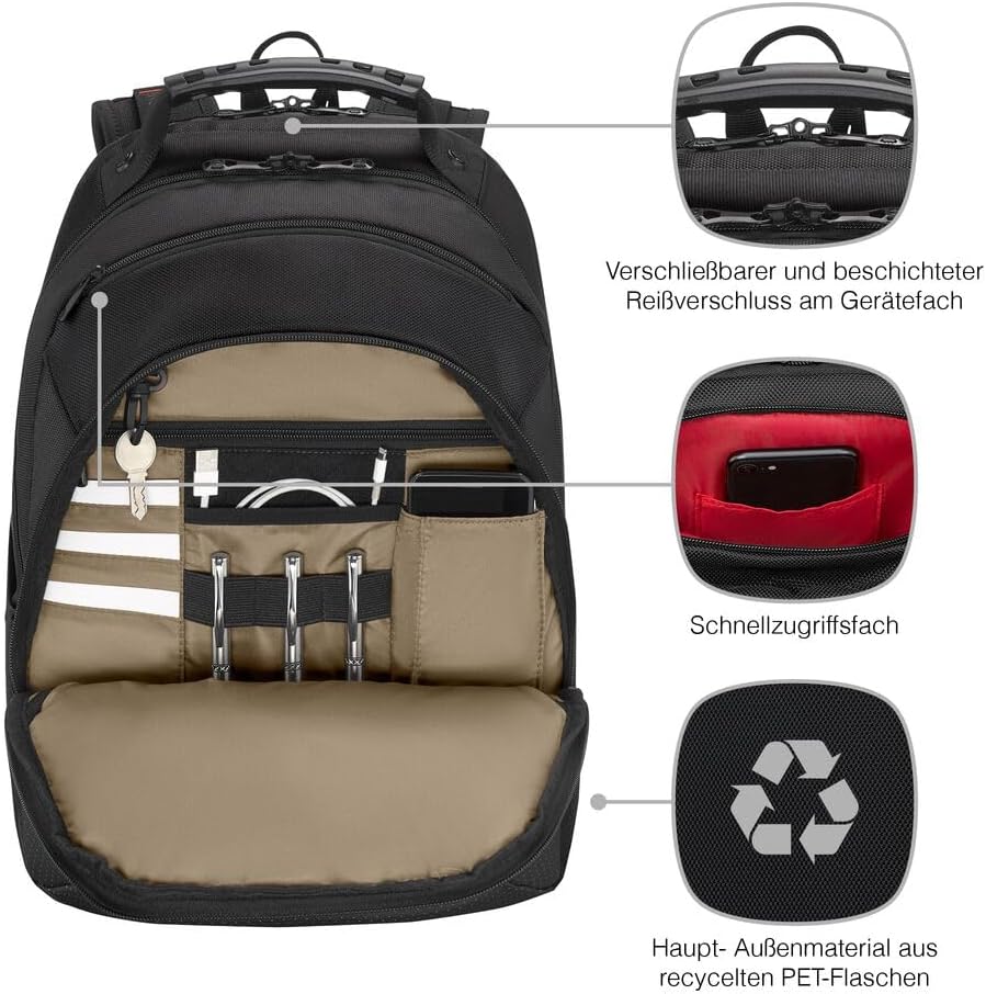 WENGER Legacy Laptop-Tasche, Notebook, Aktentasche, Organizer, Damen Herren, Büro Business-Reisen Un