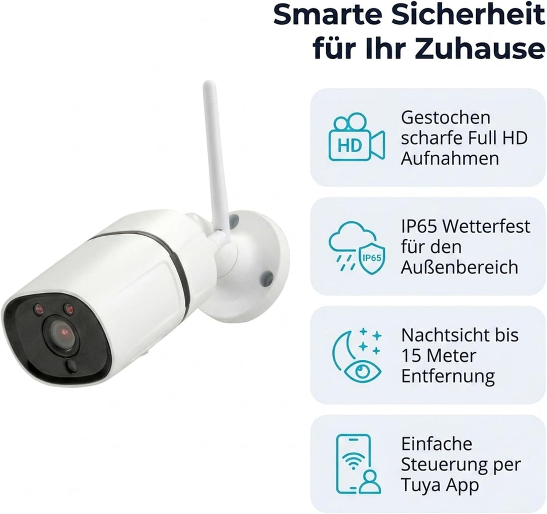 IOIO OC 500 WLAN Aussen Überwachungskamera Full HD IP65, Tuya kompatibel, Outdoor &amp; Indoor IP Kamera