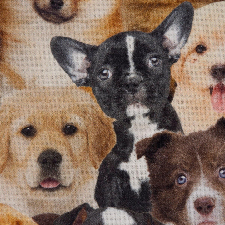 SCHÖNER LEBEN. Zugluftstopper Digitaldr. Hunde Welpen braun weiss schwa, Auswahl:100cm Länge ca. 100