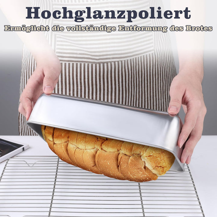 Homikit 2 Stück 30,5cm Kastenform Gross, Edelstahl Brotbackform Brotform für Kuchen, Brot und Toast,