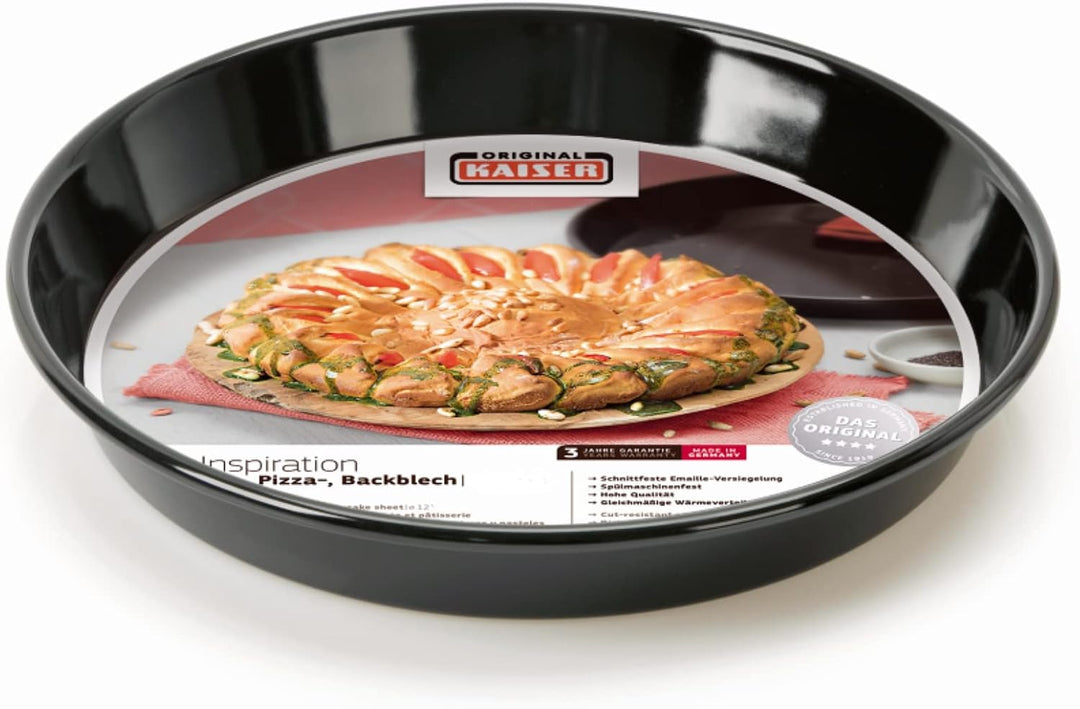 Original Kaiser Inspiration Pizzablech-Backblech rund 32 cm, Blech antihaftbeschichtet, schnittfeste