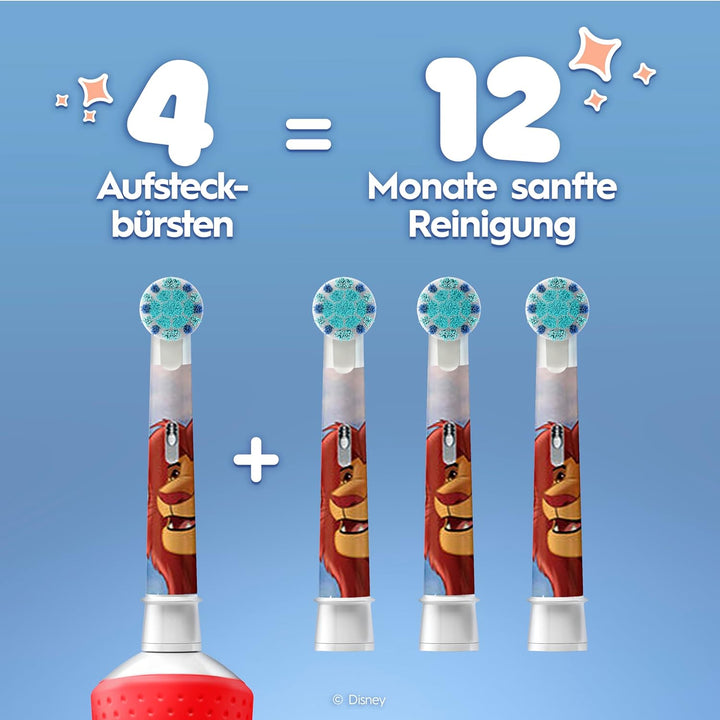 Oral-B Pro Kids König der Löwen Aufsteckbürsten für elektrische Zahnbürste, 8 Stück, extra weiche Bo