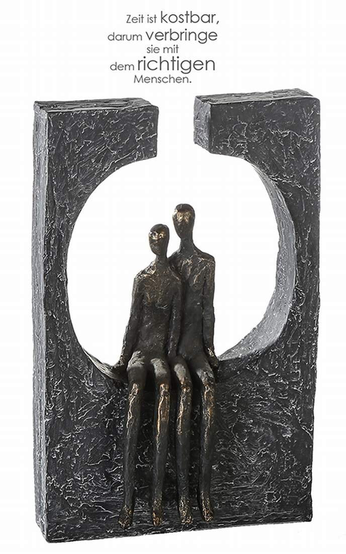Casablanca - Skulptur Figur Zweisamkeit - aus Poly bronzefarbene Figuren H 27,5 cm Höhe 27,5 cm Bron