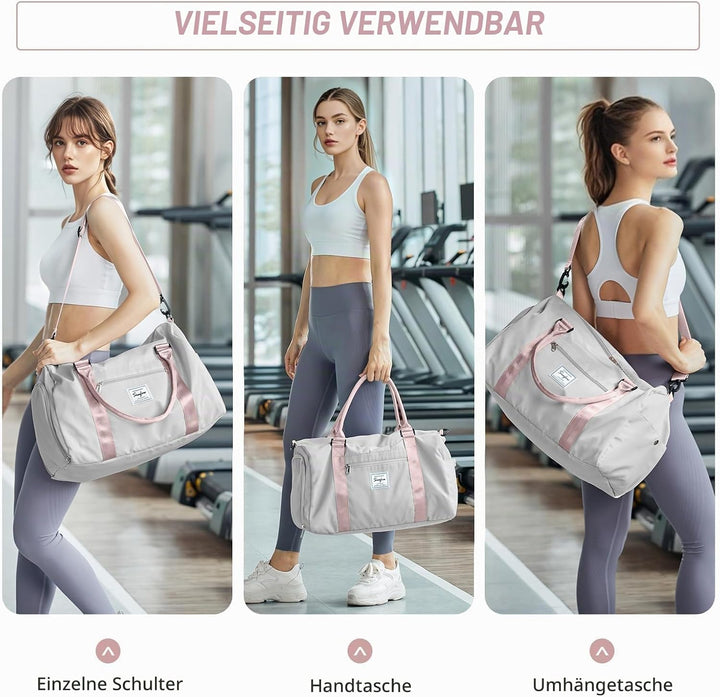 HYC00 Sport Duffel Bag Damen Handgepäck Sporttasche für Damen Herren mit Nassfach &amp; Schuhfach, Reise