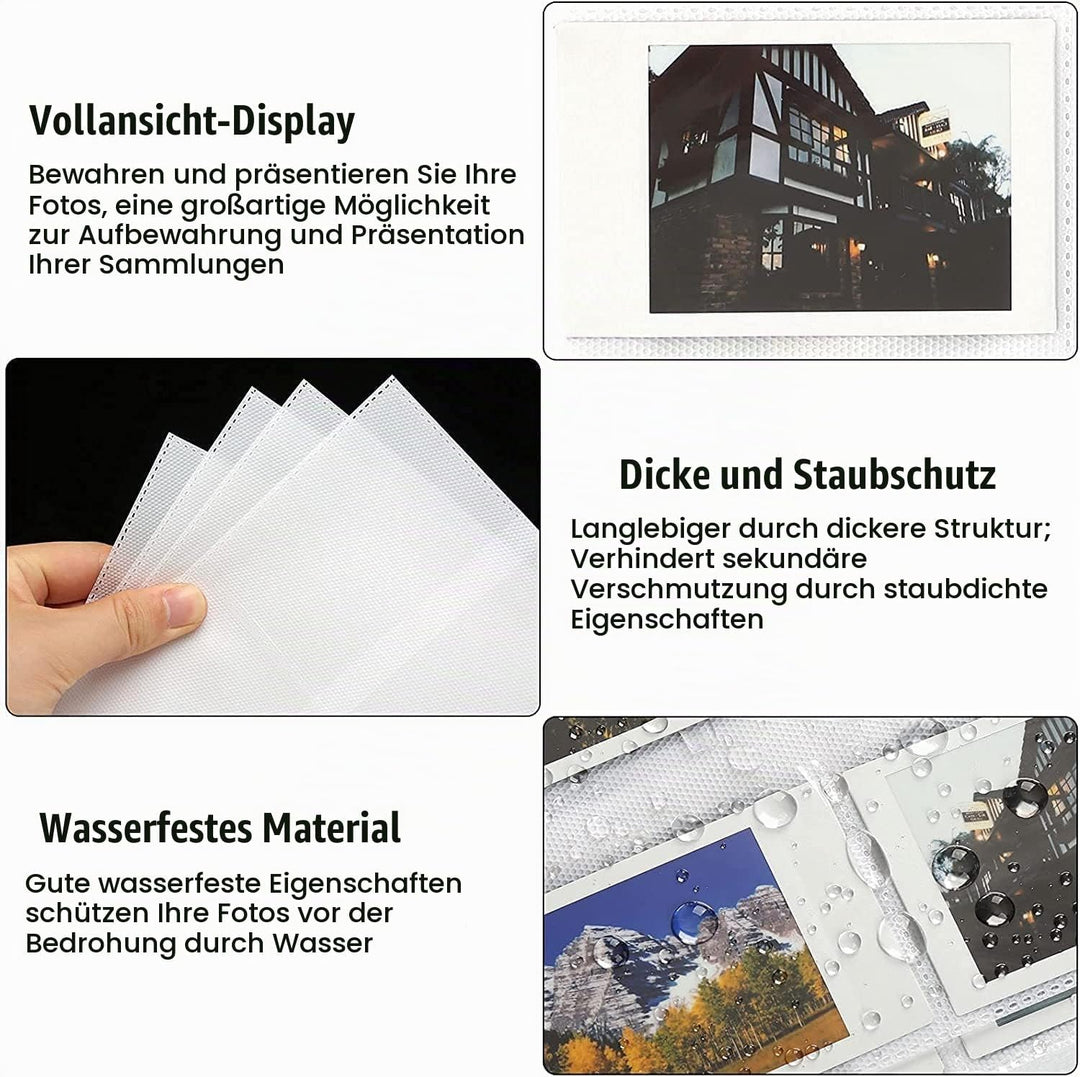 Crefotu Tasche Hülle mit 256 Taschen Fotoalbum für für Fujifilm Instax Mini 12 Sofortbildkamera (Wei