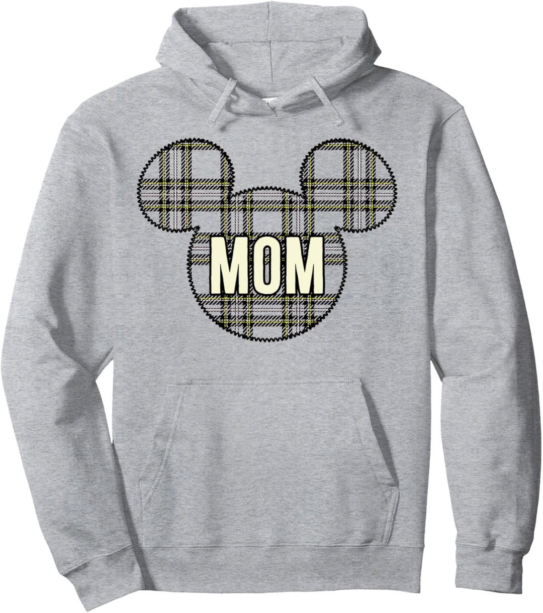 Disney Mickey And Friends Christmas Plaid Mickey Mom Pullover Hoodie