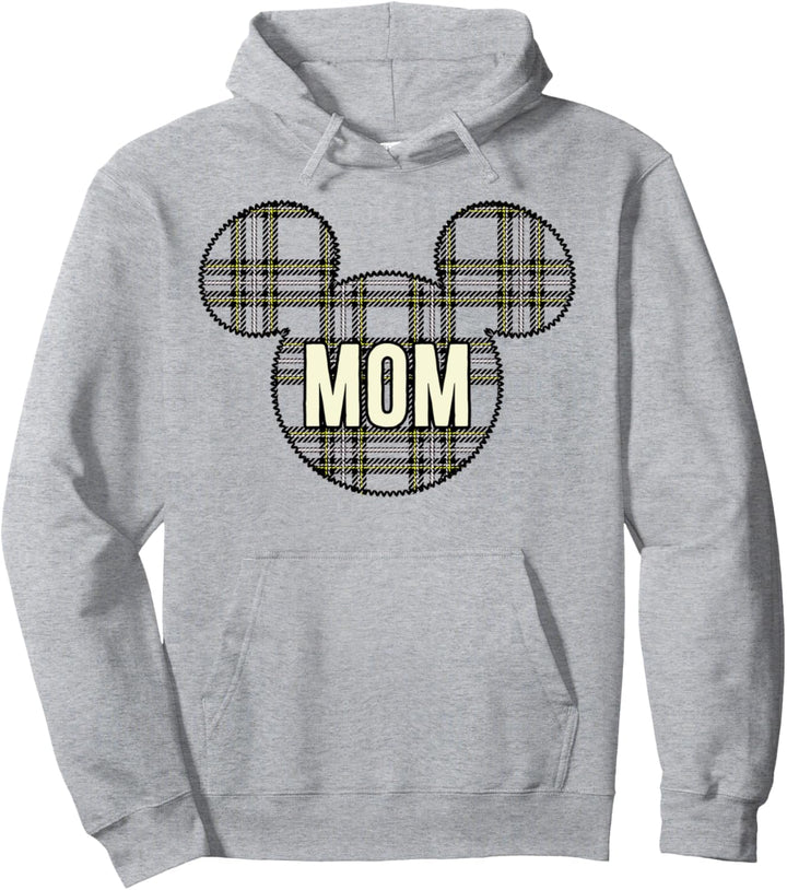 Disney Mickey And Friends Christmas Plaid Mickey Mom Pullover Hoodie