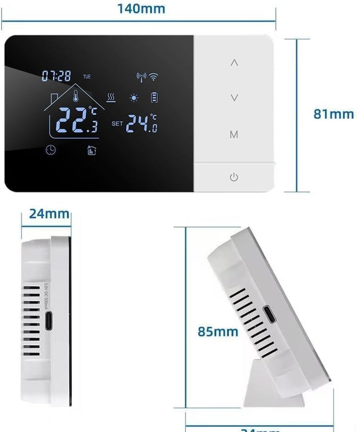 3A Gas Boiler Thermostat für Tuya Batteriebetriebenes Thermostat 2-Draht Wifi Heiz-/Kühlthermostate