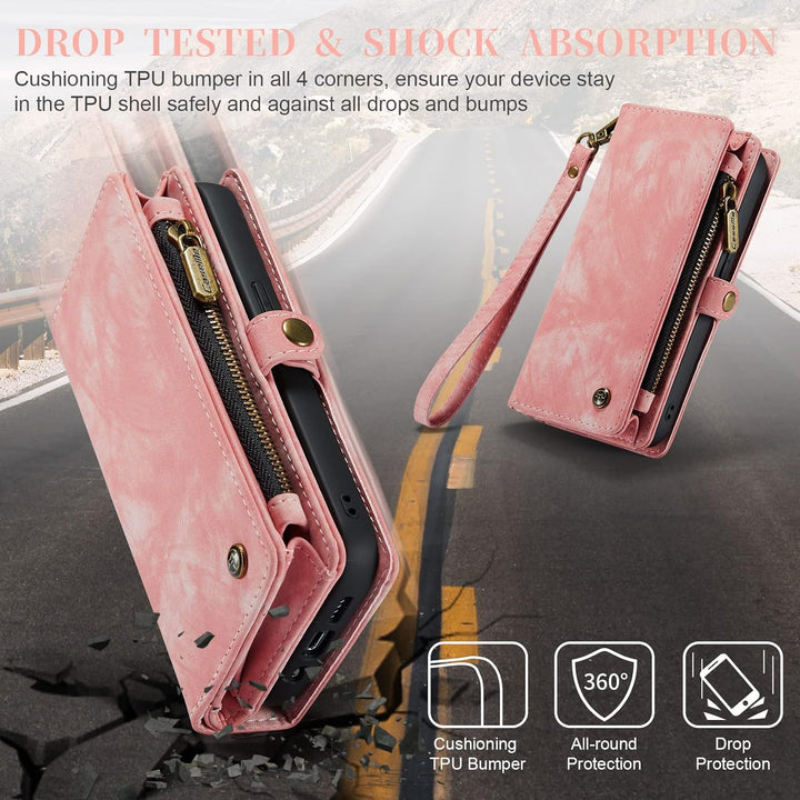 UFinetech iPhone 14 Pro Hülle, Flip Leder TPU Stossfeste Kartenfach Tasche Handyhülle iPhone 14 Pro(