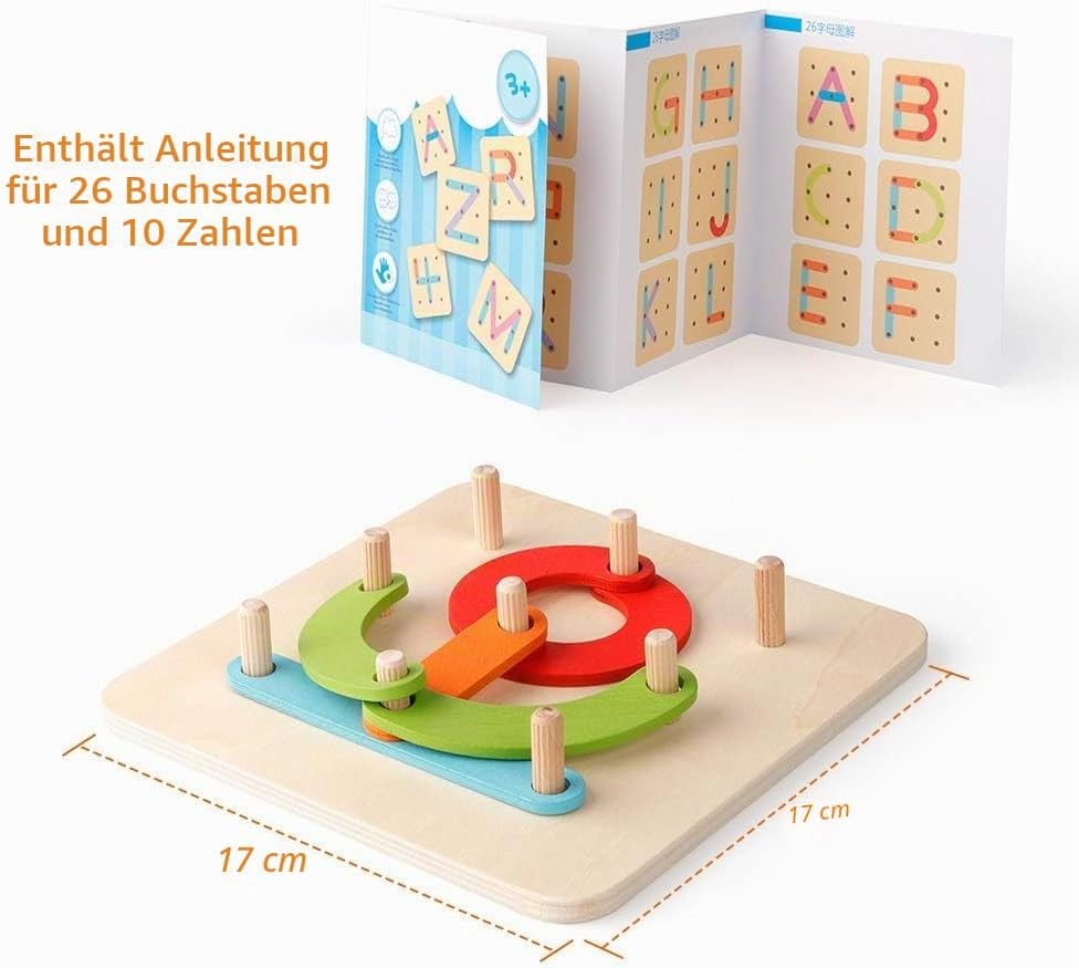 Coogam Montessori Buchstaben Spiel Holz Zahlen Alphabet Bauaktivität Set Vorschule Pädagogisches Spi