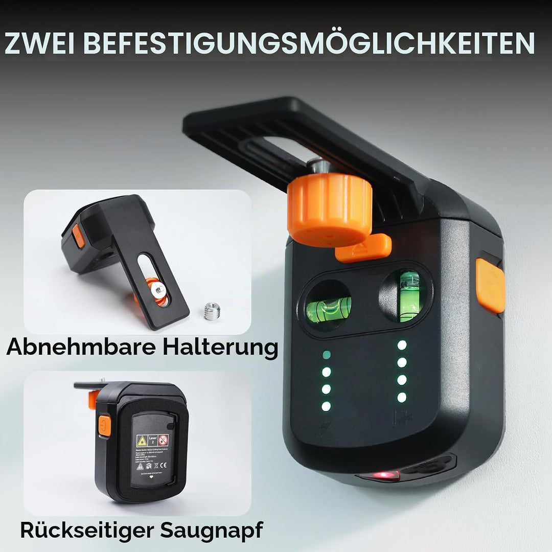 4-in-1 Laser Wasserwaage, Wiederaufladbares Elektronische Wasserwaage mit Kreuzwasserwaage,Bohrstaub