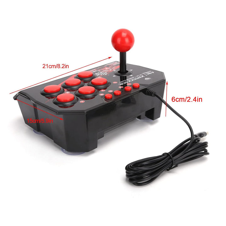 Arcade Fight Stick Controller, Kabelgebundener 4-in-1-Game-Joystick, Multifunktionaler Kugelförmiger