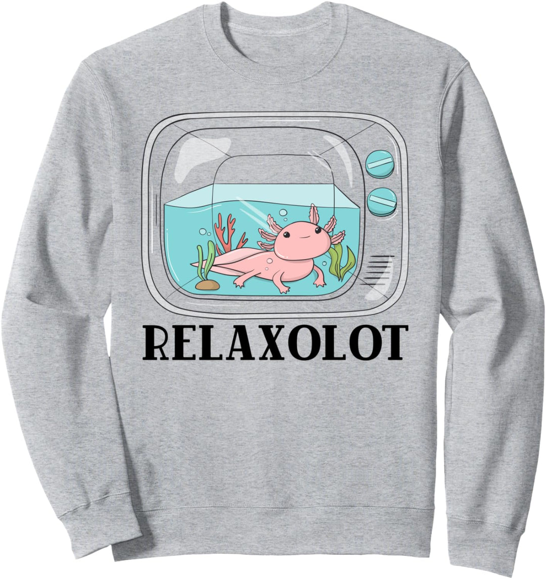Relaxolot Lustiges Axolotl Tee Cute Meme Lazy Relaxing Animal Sweatshirt