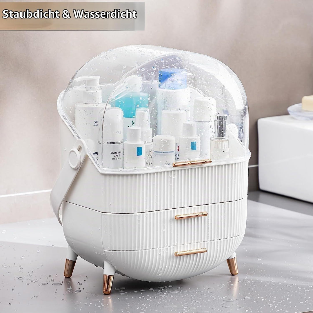 Make up Organizer Aufbewahrungsbox, Kosmetik Vitrine mit Transparentem Deckel, Staubdichte Kosmetik