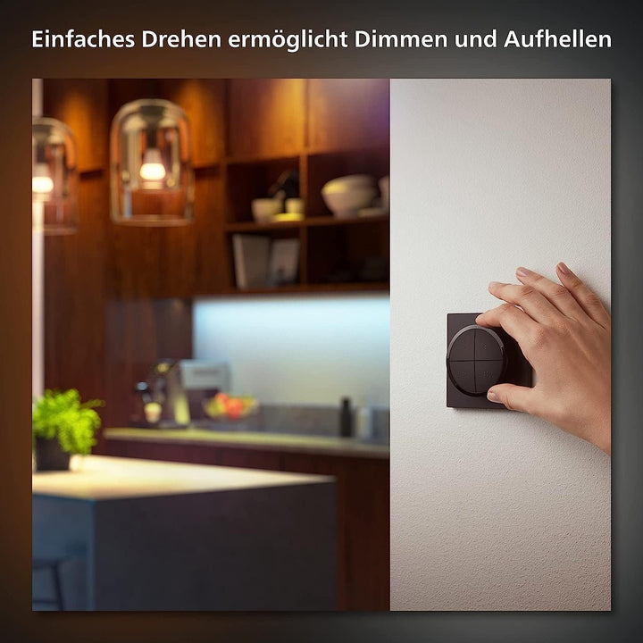 Philips Hue Tap Dial switch Drehschalter, schwarz, personalisierbar via Hue App, Zubehör