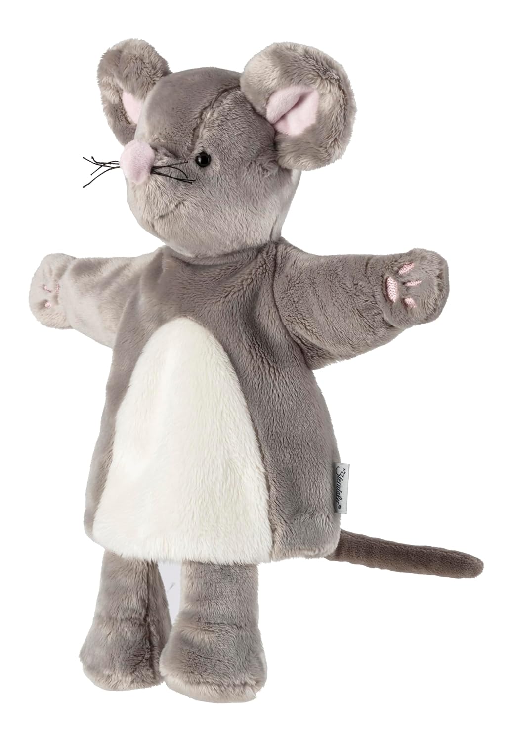 Handpuppe Maus, weiches Spielzeug für Kasperle Theater, zum Geschichten erzählen und erstes Rollensp