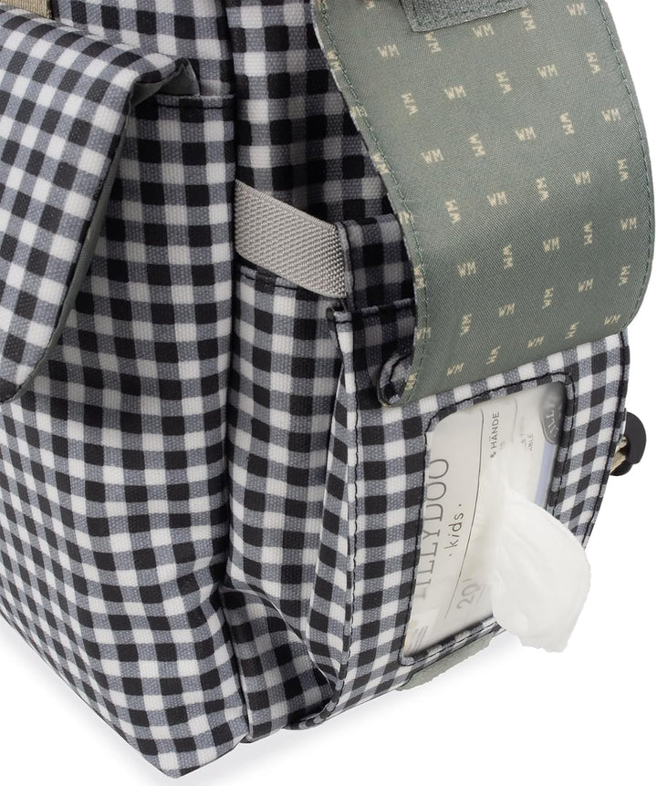 Walking Mum. I Love Vichy Wickeltasche für Kinderwagen, vielseitiges Design mit kurzen Griffen und S