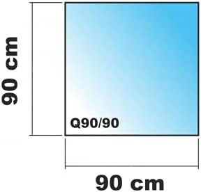 Quadrat 90x90cm Glas schwarz - Funkenschutzplatte Kaminbodenplatte Glasplatte f. Kaminofen (mit Sili