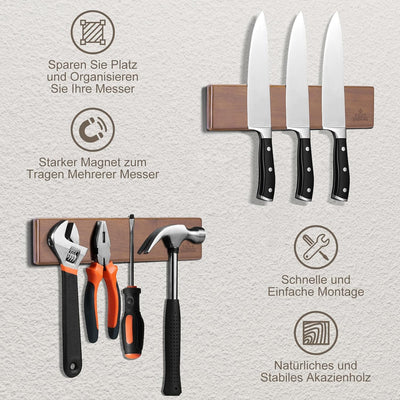 ENOKING 26cm Magnetleiste Messer Selbstklebend, Messer Magnetleiste mit Extra Starkem Magnet, Messer