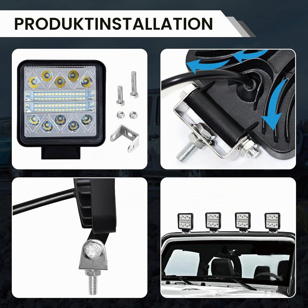 2Pcs onderdrukte werklamp Tractor 102W 12 volt led Spotlight auto 15000LM geleid achteruitrijlicht,